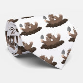 Funny zakgopher digging cartoon illustratie stropdas (Opgerold)