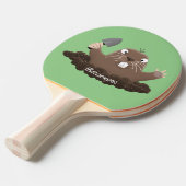 Funny zakgopher digging cartoon illustratie tafeltennisbatje (Voorkant Gekanteld)