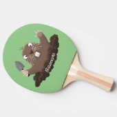 Funny zakgopher digging cartoon illustratie tafeltennisbatje (Zijkant)