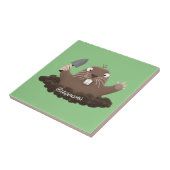 Funny zakgopher digging cartoon illustratie tegeltje (Zijkant)