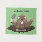 Funny zakgopher digging cartoon illustratie wandkleed (Voorkant (horizontaal))