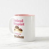 Funny zal werken voor Cupcakes fysieke Therapist Tweekleurige Koffiemok (Voorkant links)