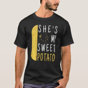 Funny ze is mijn zoete aardappel I Yam Couples T-shirt