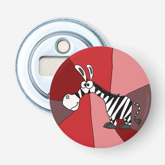 Funny Zebra Art Button Bottle Open Flesopener (Voorkant)