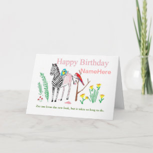 Funny Zebra Birthday Card Kaart