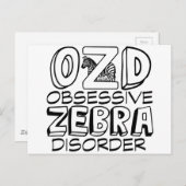 Funny Zebra Briefkaart (Voorkant / Achterkant)