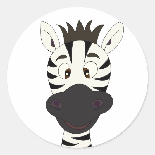 Funny zebra cartoon kinder stickers (Voorkant)