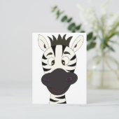 Funny zebra cartoon kinderen briefkaart (Staand voorkant)