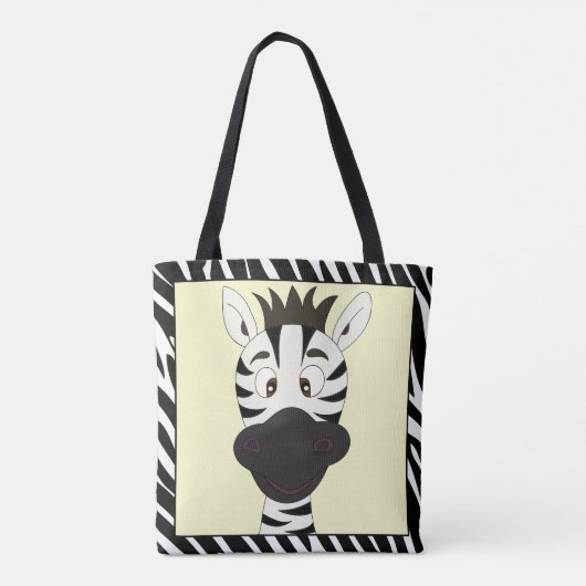Funny zebra cartoon tote bag (Achterkant)
