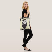 Funny zebra cartoon tote bag (Op model)