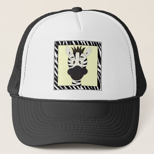 Funny zebra cartoon trucker pet (Voorkant)