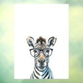 Funny Zebra Het dragen van een bril Raamsticker (Vel 3)