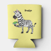 Funny zebra illustratie cartoon blikjeskoeler (Achterkant)