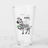 Funny zebra illustratie cartoon glas (Voorkant)