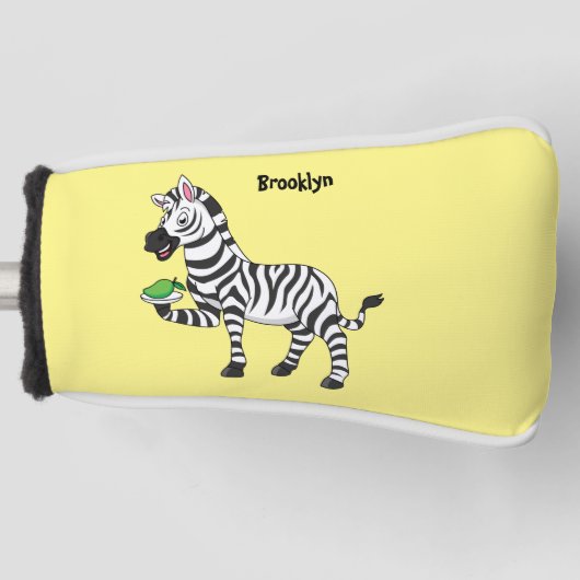 Funny zebra illustratie cartoon golfheadcover (Voorkant)