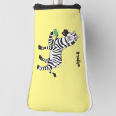 Funny zebra illustratie cartoon golfheadcover (Draai 90)