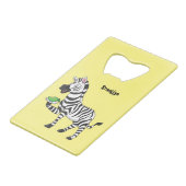 Funny zebra illustratie cartoon kredietkaart flessenopener (Voorkant Gekanteld)