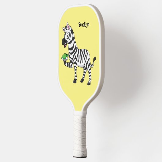 Funny zebra illustratie cartoon pickleball paddle (Links)