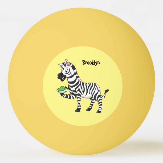 Funny zebra illustratie cartoon pingpongballen (Voorkant)