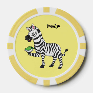 Funny zebra illustratie cartoon poker chips