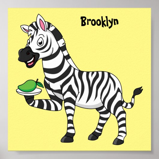 Funny zebra illustratie cartoon poster (Voorkant)
