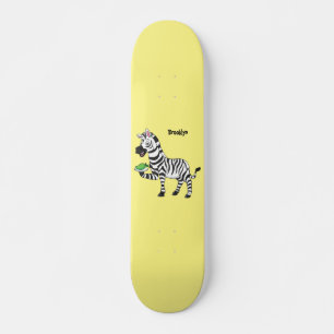 Funny zebra illustratie cartoon skateboard