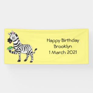 Funny zebra illustratie cartoon spandoek