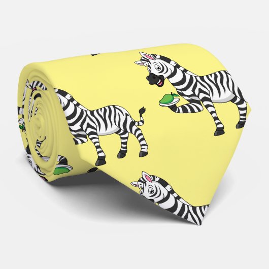 Funny zebra illustratie cartoon stropdas (Opgerold)