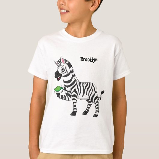 Funny zebra illustratie cartoon t-shirt (Voorkant)