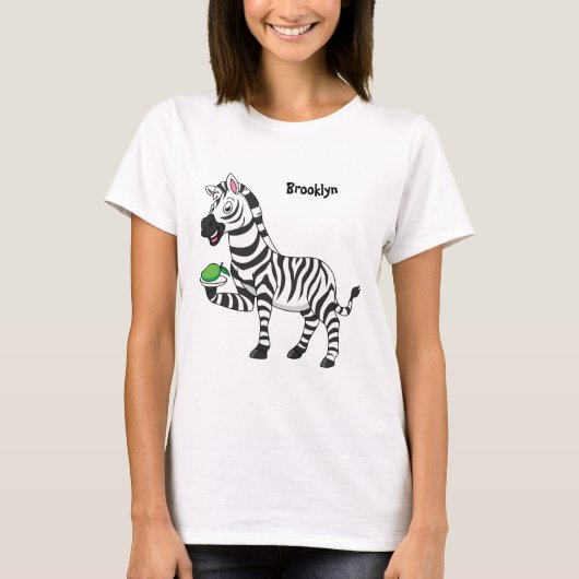 Funny zebra illustratie cartoon t-shirt (Voorkant)