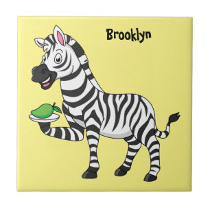 Funny zebra illustratie cartoon tegeltje