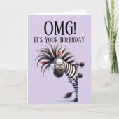 Funny Zebra Thème Carte d'anniversaire (Devant)