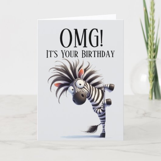 Funny Zebra Thème Carte d'anniversaire (Devant)