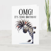 Funny Zebra Thème Carte d'anniversaire (Devant)