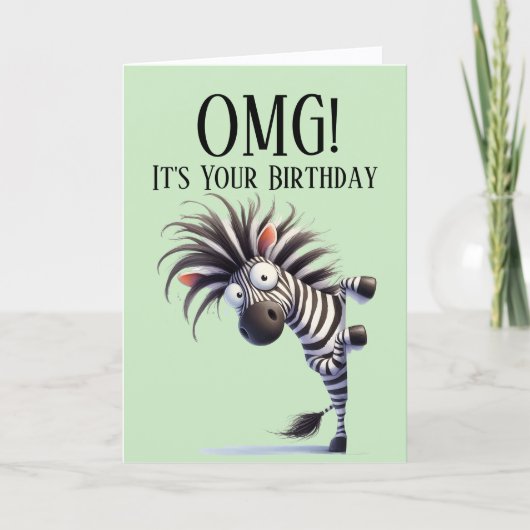 Funny Zebra Thème Carte d'anniversaire (Devant)