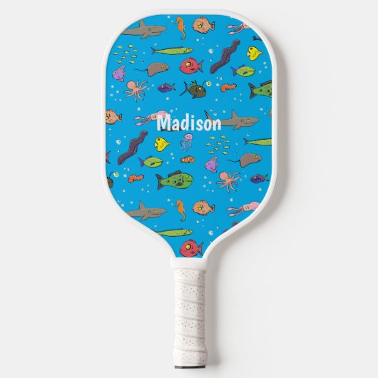 Funny zee createert cartoon illustratiepatroon pickleball paddle (Voorkant)