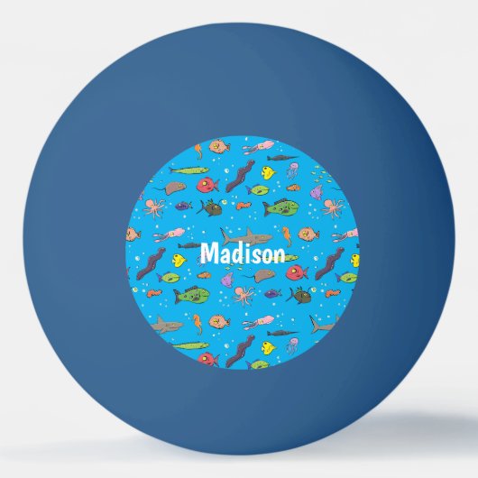 Funny zee createert cartoon illustratiepatroon pingpongballen (Voorkant)