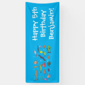 Funny zee createert cartoon illustratiepatroon spandoek (Verticaal)