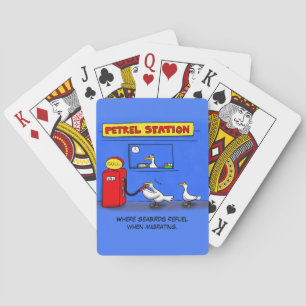 Funny zee gulls petrel cartoon humor pokerkaarten
