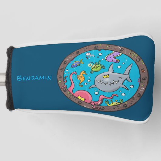 Funny zee, onderwatertrekkend, cartoon golfheadcover (Voorkant)