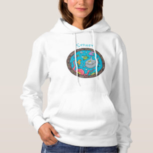 Funny zee, onderwatertrekkend, cartoon hoodie