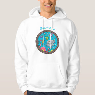 Funny zee, onderwatertrekkend, cartoon hoodie