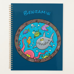 Funny zee, onderwatertrekkend, cartoon planner