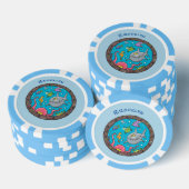 Funny zee, onderwatertrekkend, cartoon poker chips (Opstapeling)