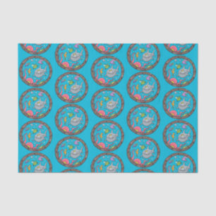 Funny zee, onderwatertrekkend, cartoon tissuepapier