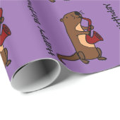 Funny Zee Otter Spellingsaxofone Cadeaupapier (Rol Hoek)