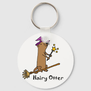 Funny Zee Otter Wizard Cartoon Sleutelhanger