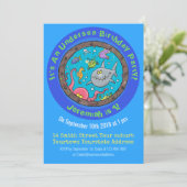 Funny zee schepsels in de cartoon van de scheepsha kaart (Staand voorkant)