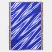 Funny ZigZag Waves blue white + jouw idee Deken (Voorkant Verticaal)