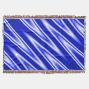 Funny ZigZag Waves blue white + jouw idee Deken